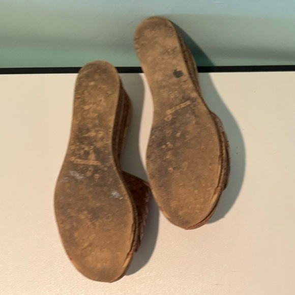 Sesto Meucci Cork Leather Platform Slides 8 Good Condition - Picture 4 of 6